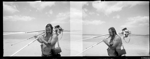 Francisco Coto with his Linhof camera